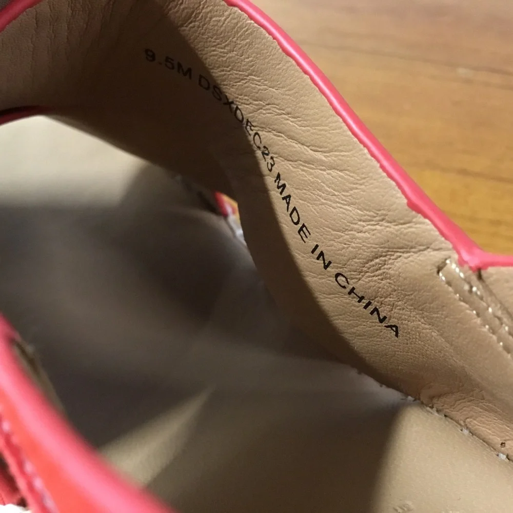 Gentle Souls Women Claudia Red Leather Wedge Espadrilles Sandal Size 9.5
